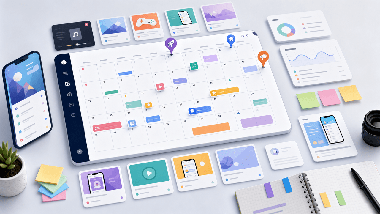 The App Marketing Content Calendar: 30 Days of Carousel Ideas visual