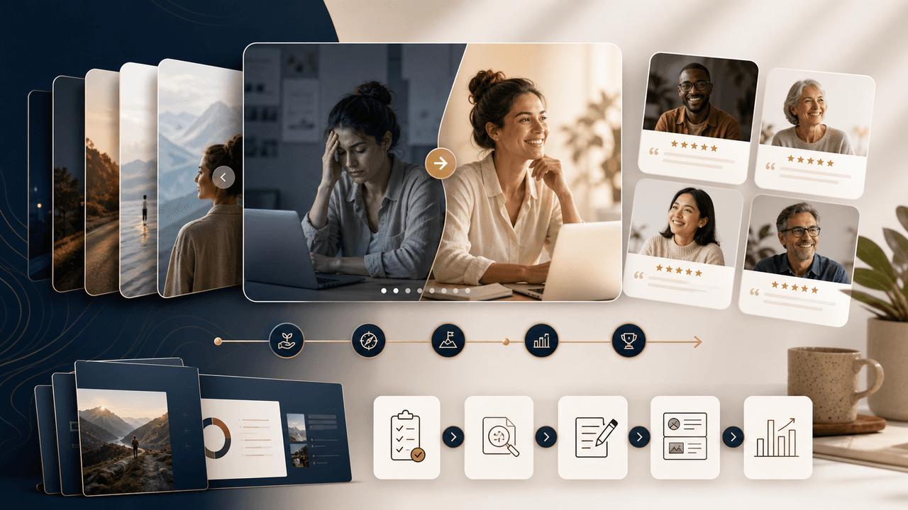 Client Transformation Carousels: The Before-After Framework That Sells Coaching visual