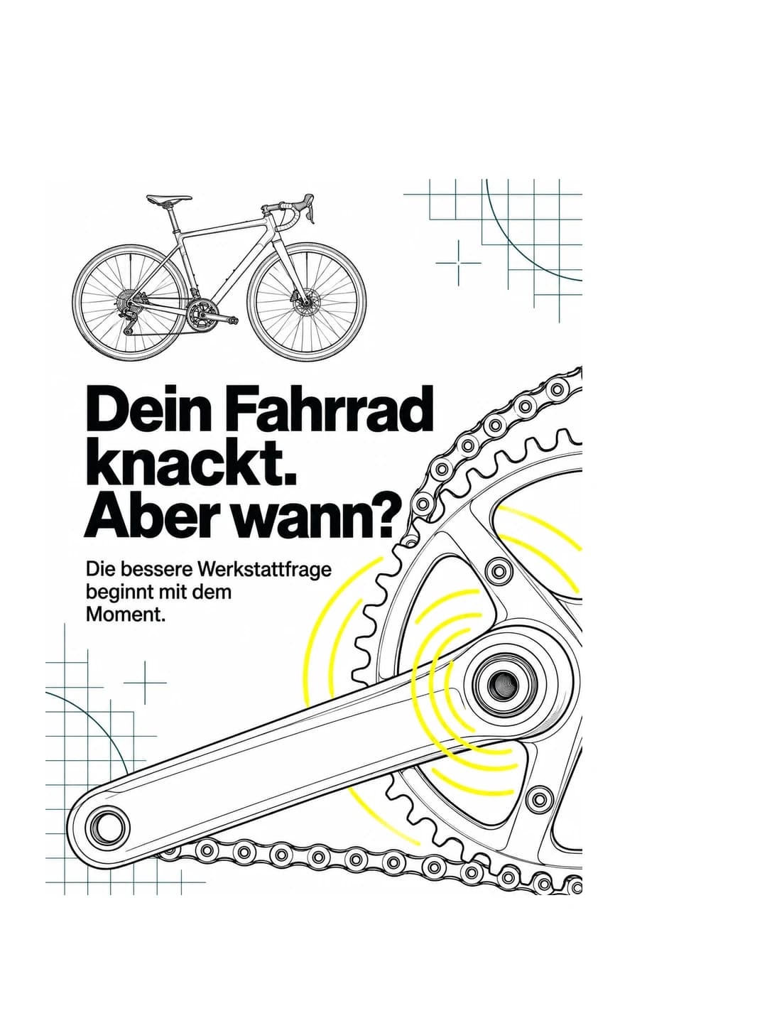 Fahrradwerkstatt: Dein Fahrrad knackt. Aber wann? · Folie 1/2